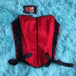 BeWicked Red Black Corset 34 NWT Lace Up Halloween